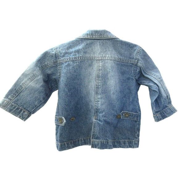 Old Navy Infant Boys 12-18 Month Denim Jacket 100% Cotton Side Tabs - Picture 3 of 3